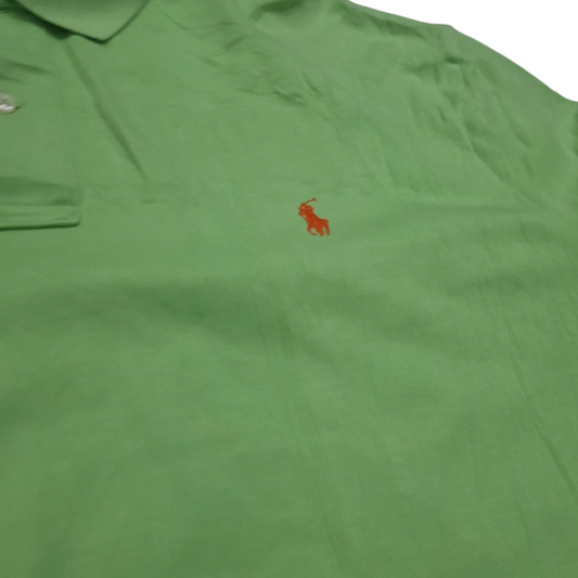 Playera Polo Ralph Lauren Xgrande Xl Verde Pony Naranj