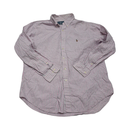 Camisa Ralph Lauren Xgrandexl Cuadro Rosa Blanco Pony Colors