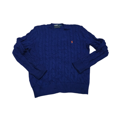 Sueter Ralph Lauren Grande L Azul Tejido Pony Naranja