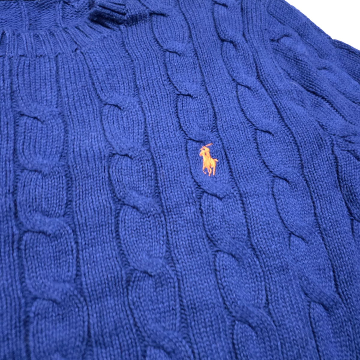 Sueter Ralph Lauren Grande L Azul Tejido Pony Naranja