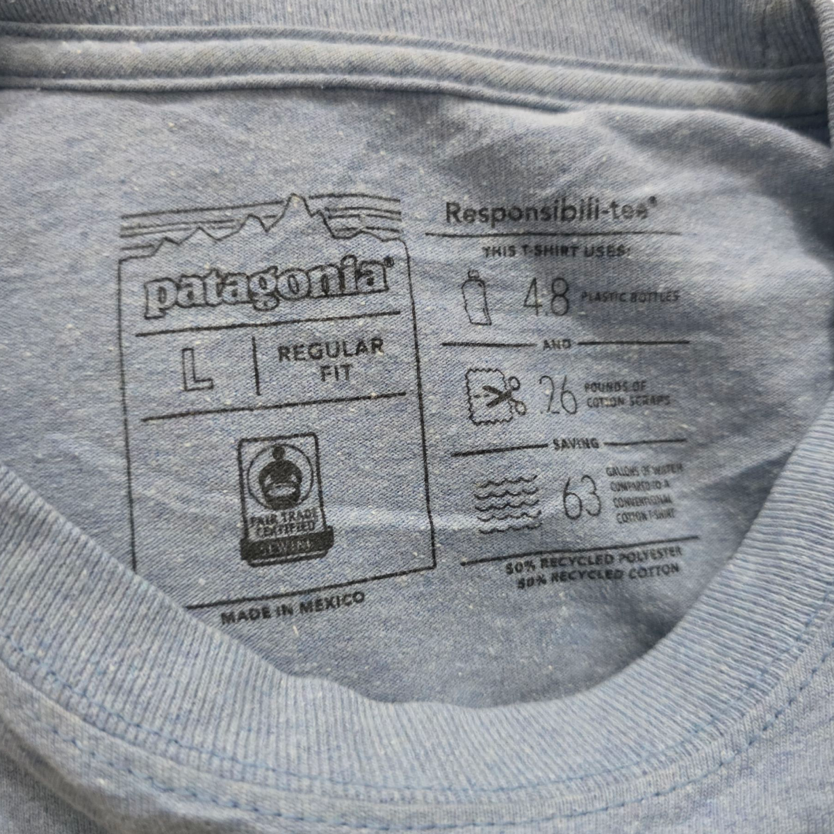 Playera Regular Fit Patagonia Grande L Azul
