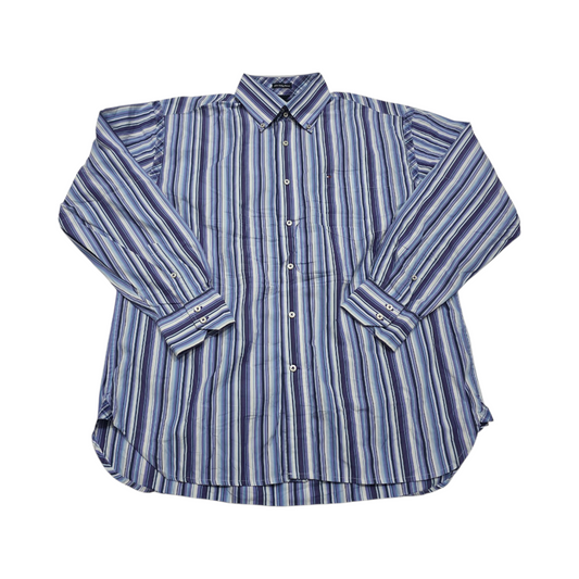 Camisa Tommy Hilfiger Grande L Azul Morado Y Lineas