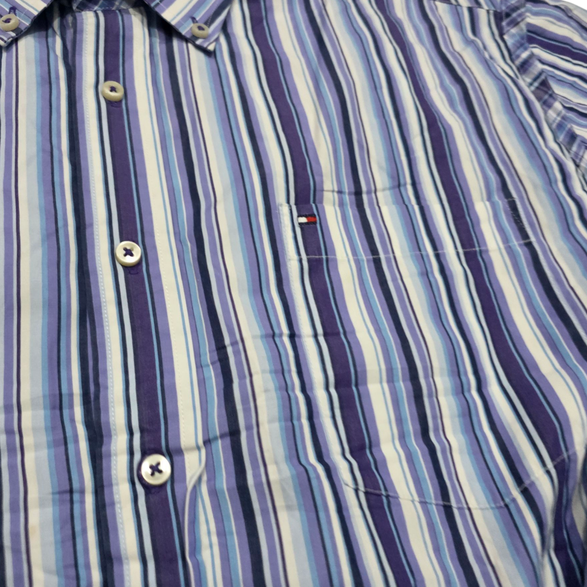 Camisa Tommy Hilfiger Grande L Azul Morado Y Lineas