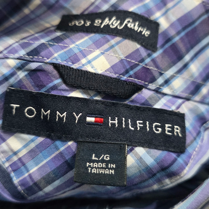 Camisa Tommy Hilfiger Grande L Azul Morado Y Lineas