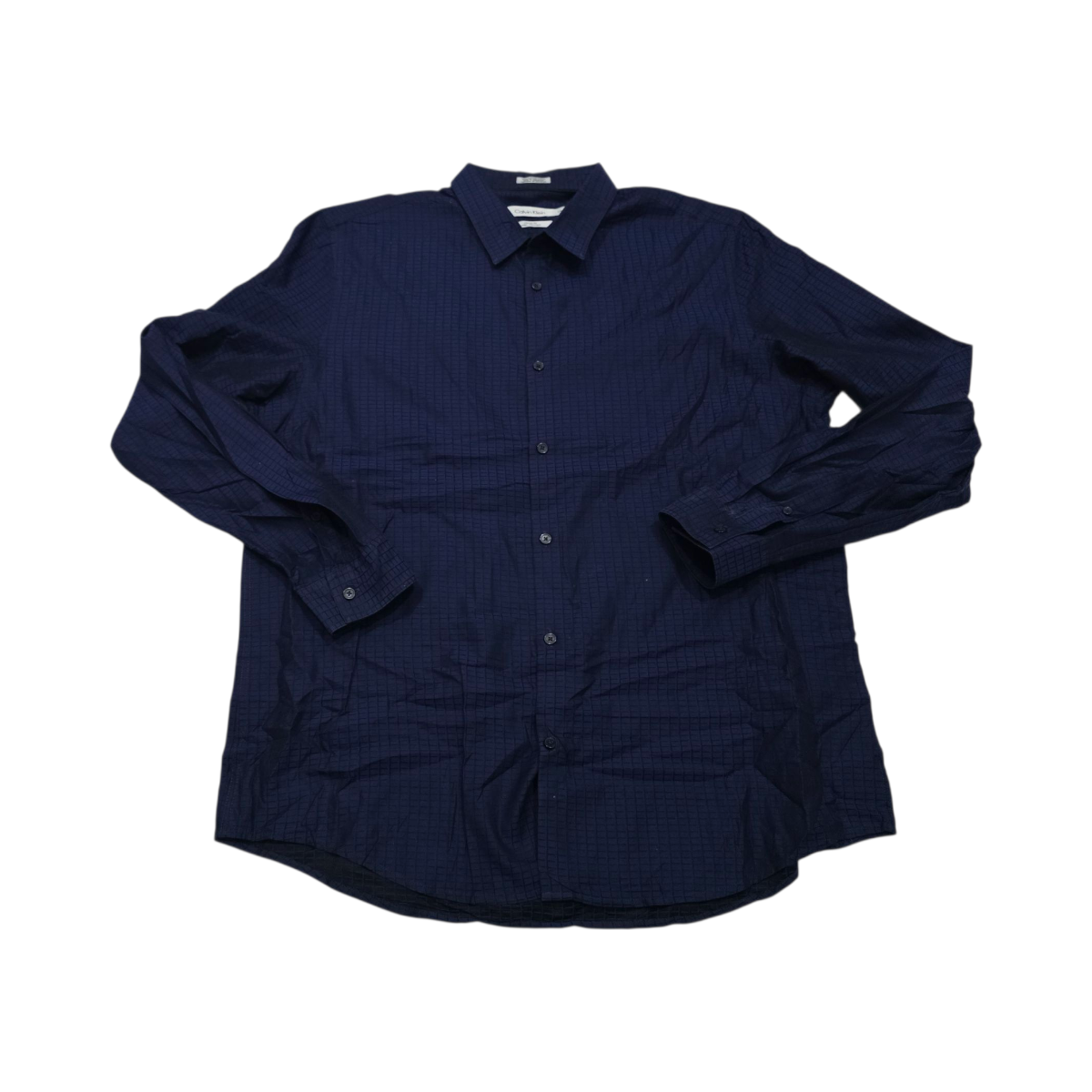 Camisa Classic Fit Calvin Klein Grande L Azul Cuadro Negro