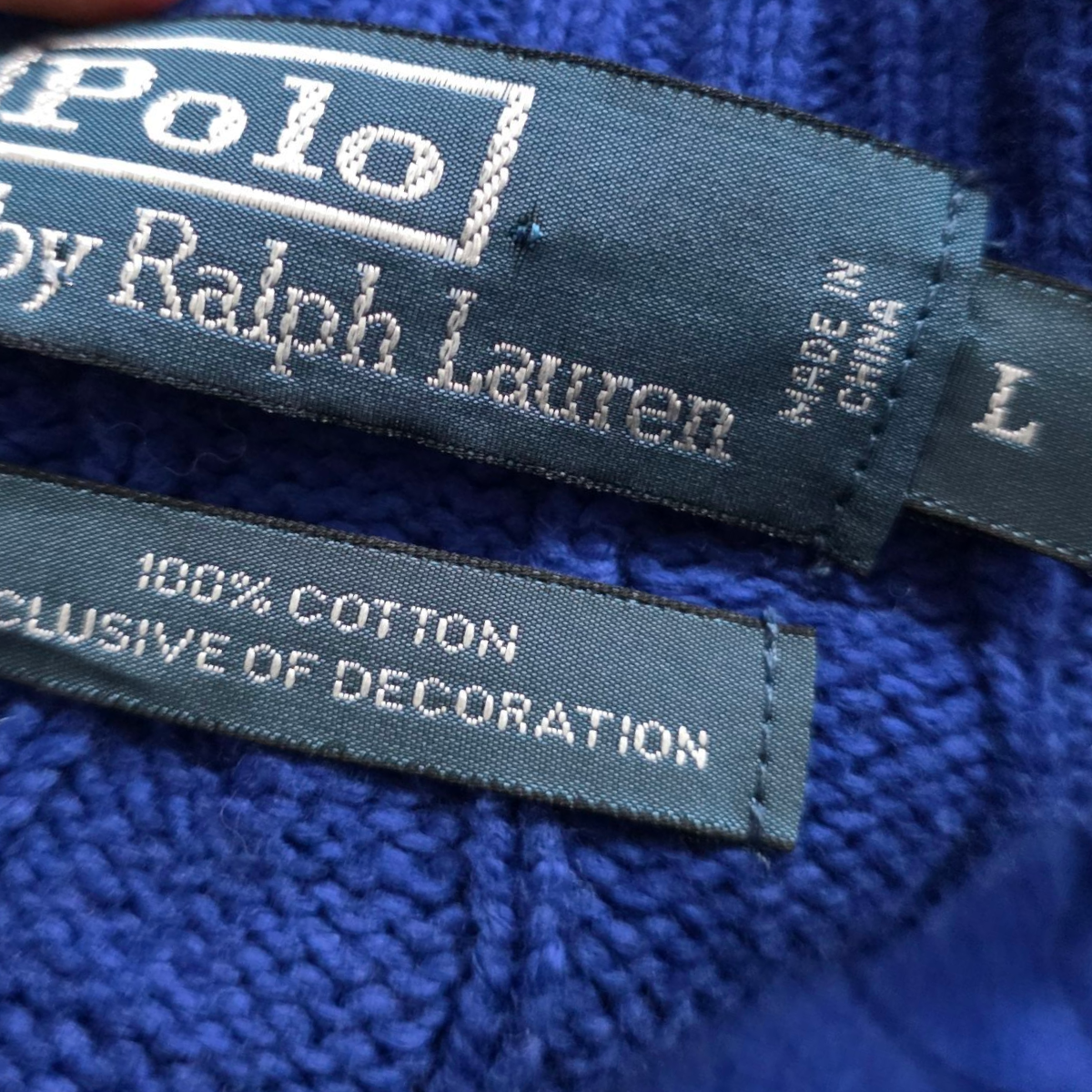 Sueter Ralph Lauren Grande L Azul Tejido Pony Naranja