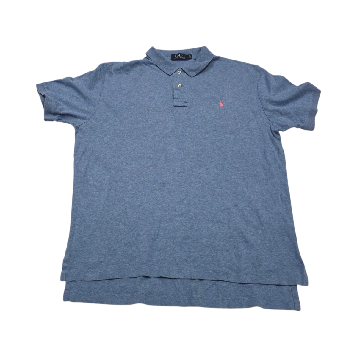 Playera Polo Ralph Lauren Grande L Azul Claro Pony Rosa