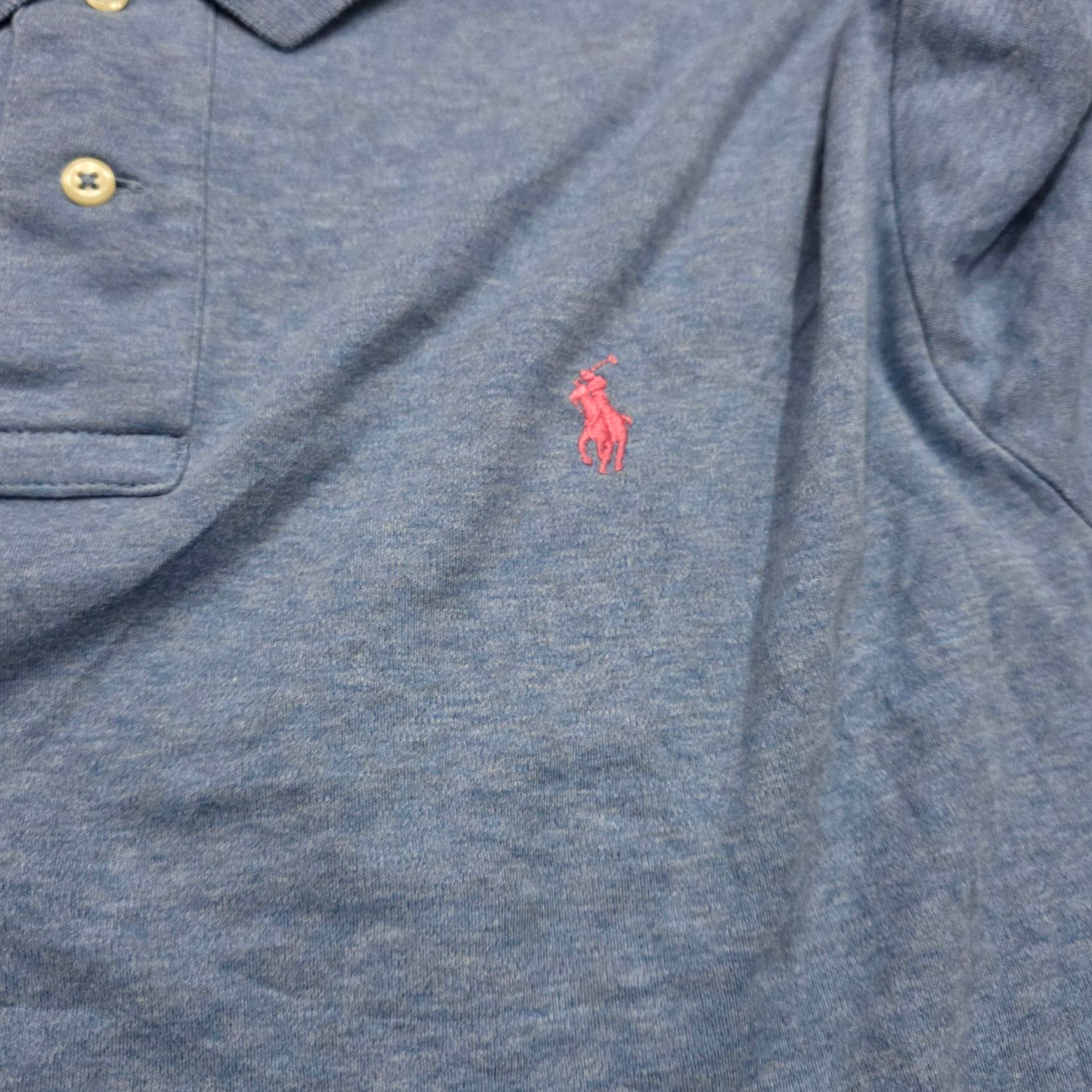 Playera Polo Ralph Lauren Grande L Azul Claro Pony Rosa