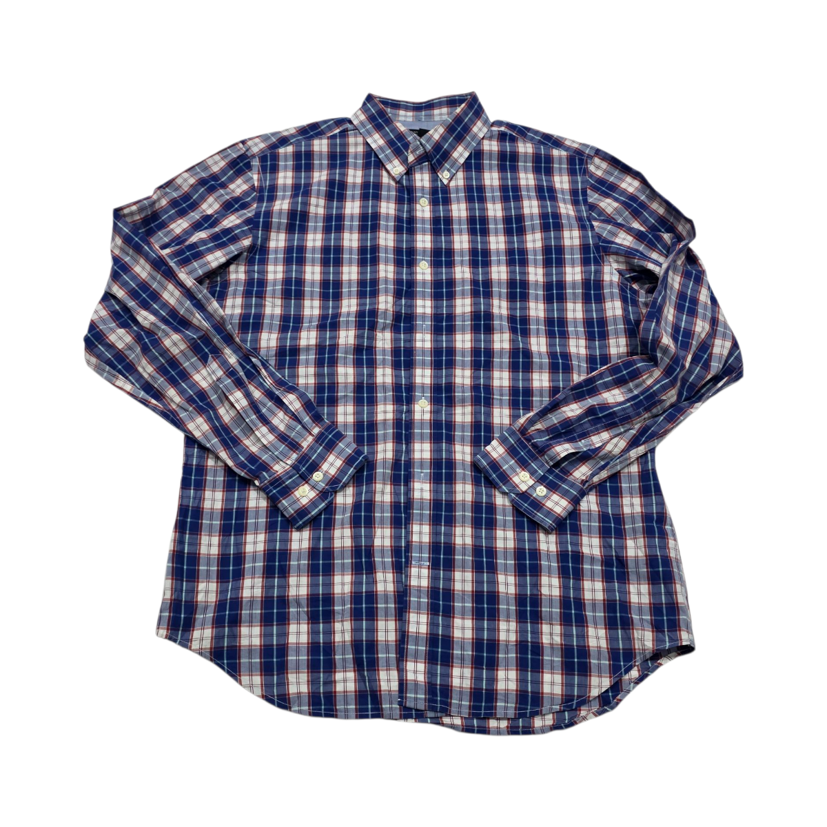 Camisa Banana Republic Grande L Cuadro Azul Rojo