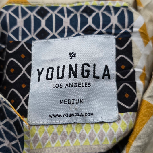 Camisa Manga Corta Youngla Mediana M Amarillo Azul Figuras