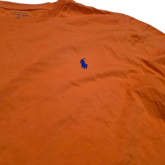 Playera Ralph Lauren Mediana M Naranja Pony Azul