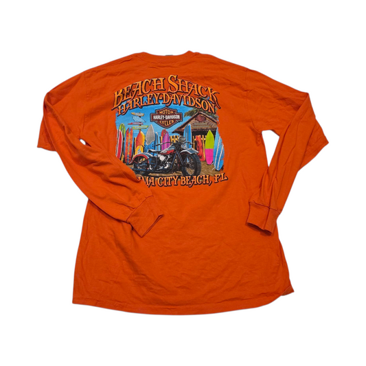 Playera Manga Larga Harley Davidson Mediana M Naranja