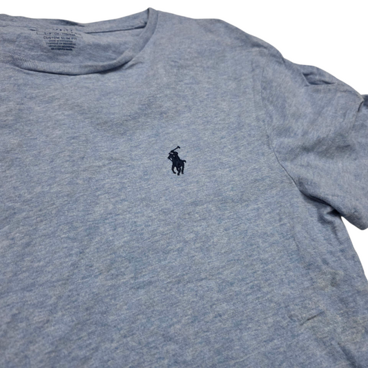 Playera Ralph Lauren S Azul Claro Pony Azul Custom Slimfit