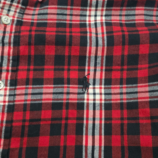 Camisa Ralph Lauren Blake Xgrande Xl Cuadros Rojo Negro
