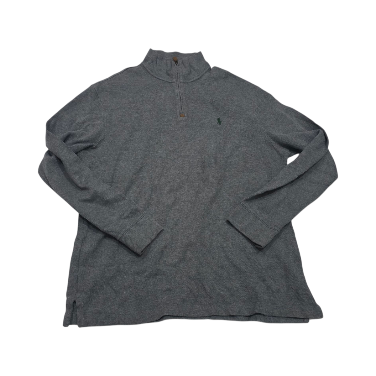 Sueter Ralph Lauren Grande L Gris Pony Verde