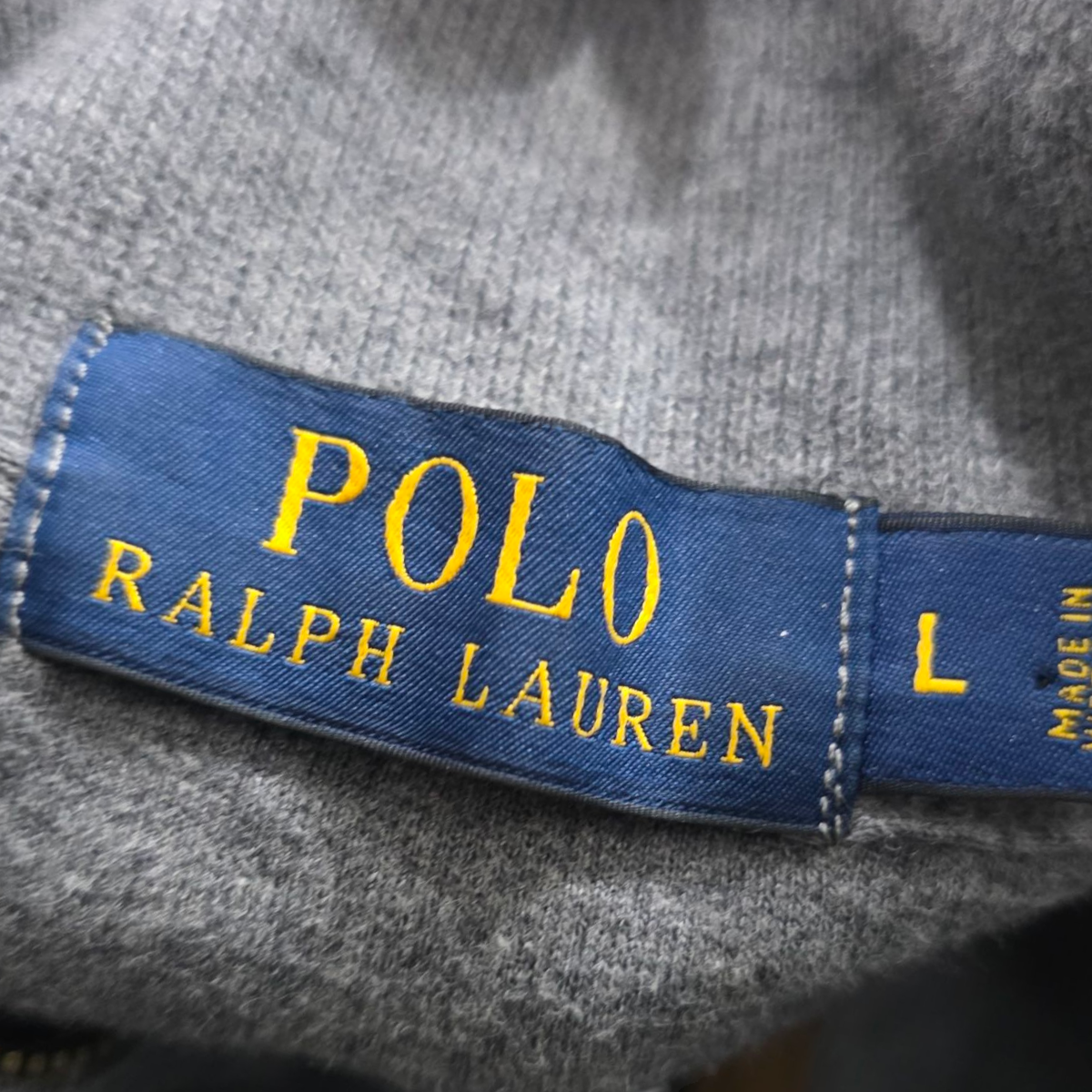 Sueter Ralph Lauren Grande L Gris Pony Verde