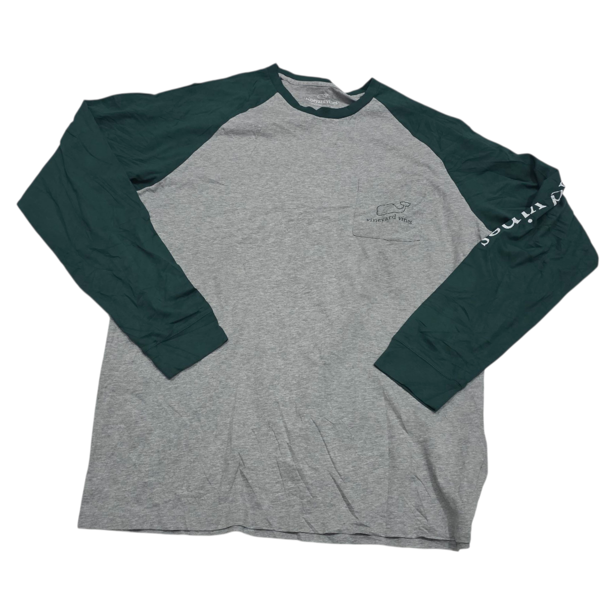 Playera Manga Larga Vineyard Vines Grande L Gris Verde