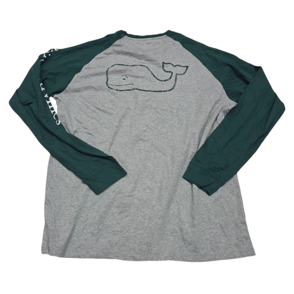 Playera Manga Larga Vineyard Vines Grande L Gris Verde