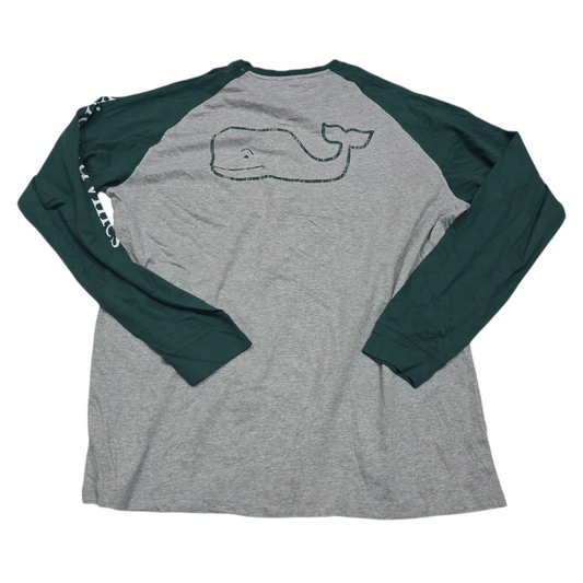 Playera Manga Larga Vineyard Vines Grande L Gris Verde
