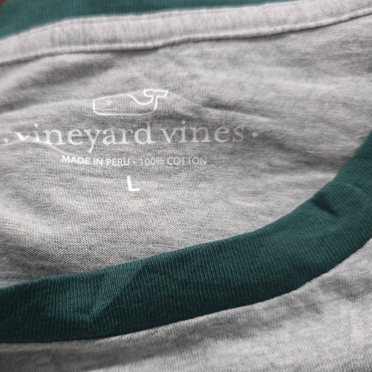Playera Manga Larga Vineyard Vines Grande L Gris Verde