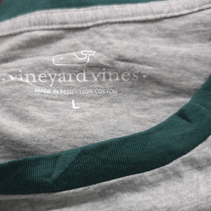 Playera Manga Larga Vineyard Vines Grande L Gris Verde