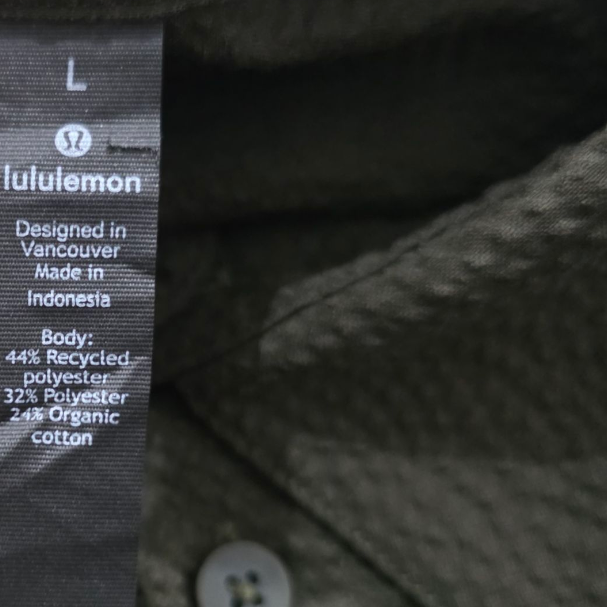 Camisa Manga Corta Lululemon Grande L Verde