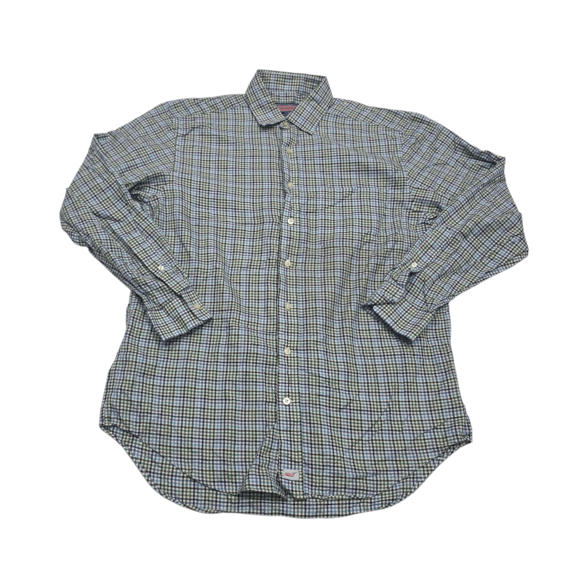 Camisa Vineyard Vines Mediana M Cuadro Verde Y Azul