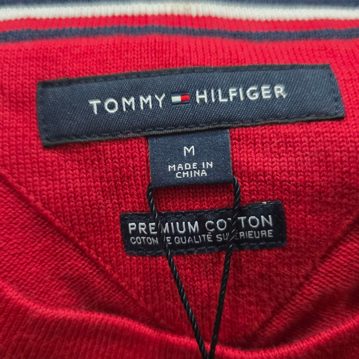 Sueter Tommy Hilfiger Mediana M Rojo Azul Lineas