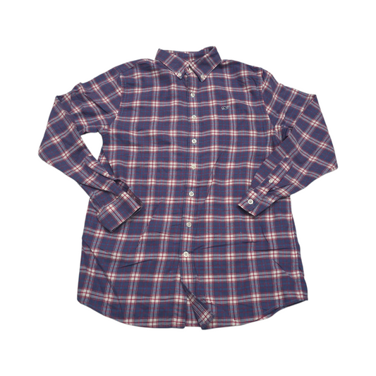 Camisa Vineyard Vines Adolescente 16 Cuadro Azul Y Rojo