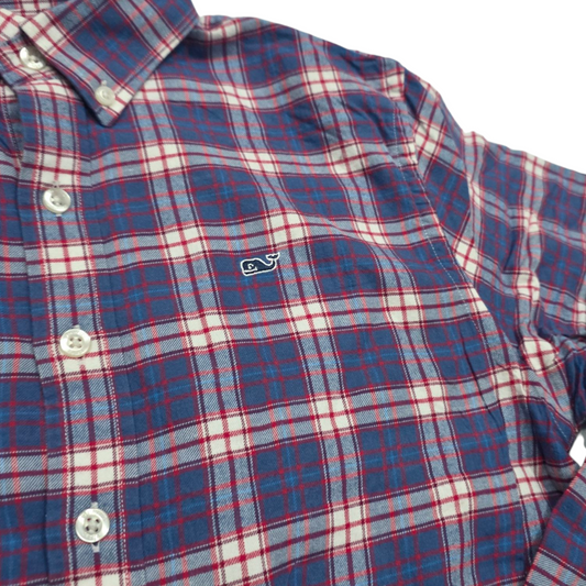 Camisa Vineyard Vines Adolescente 16 Cuadro Azul Y Rojo