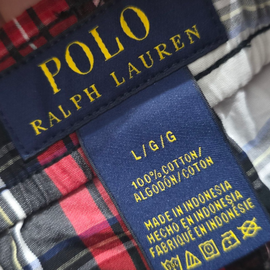 Pijama Ralph Lauren Grande L Cuadros Rojo Blanco