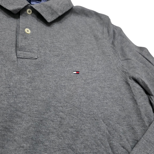 Playera Manga Larga Polo Tommy Hilfiger Mediana M Gris