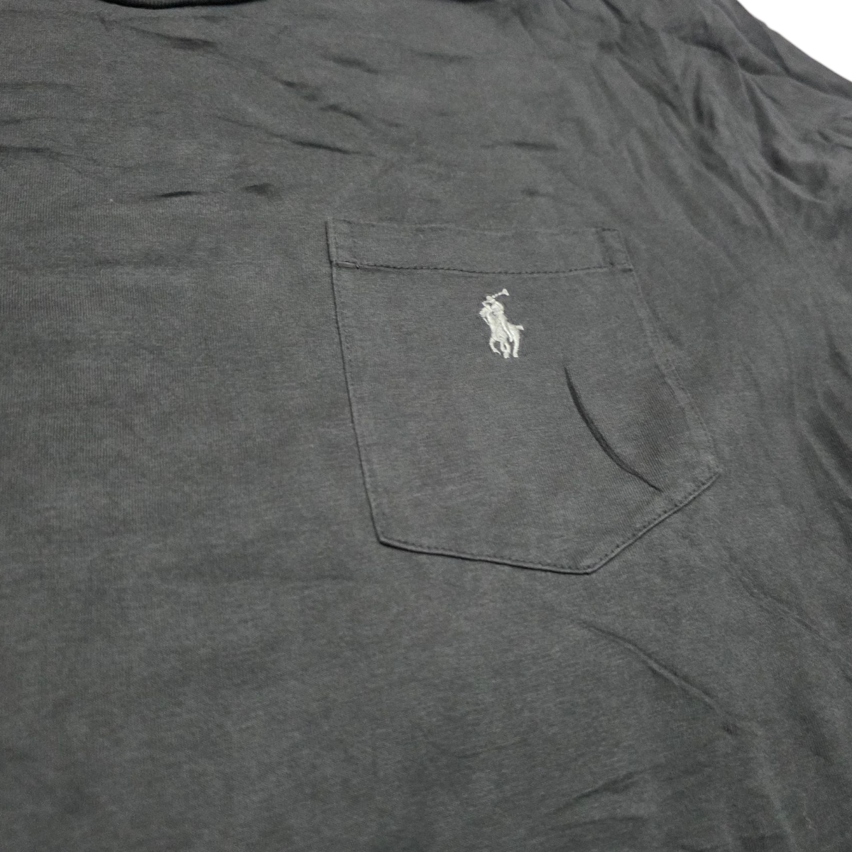 Playera Ralph Lauren Grande L Gris Deslavado Pony Gris Bolsa