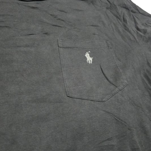 Playera Ralph Lauren Grande L Gris Deslavado Pony Gris Bolsa