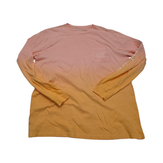 Playera Manga Larga Vineyard Vines Grande L Naranja Coral