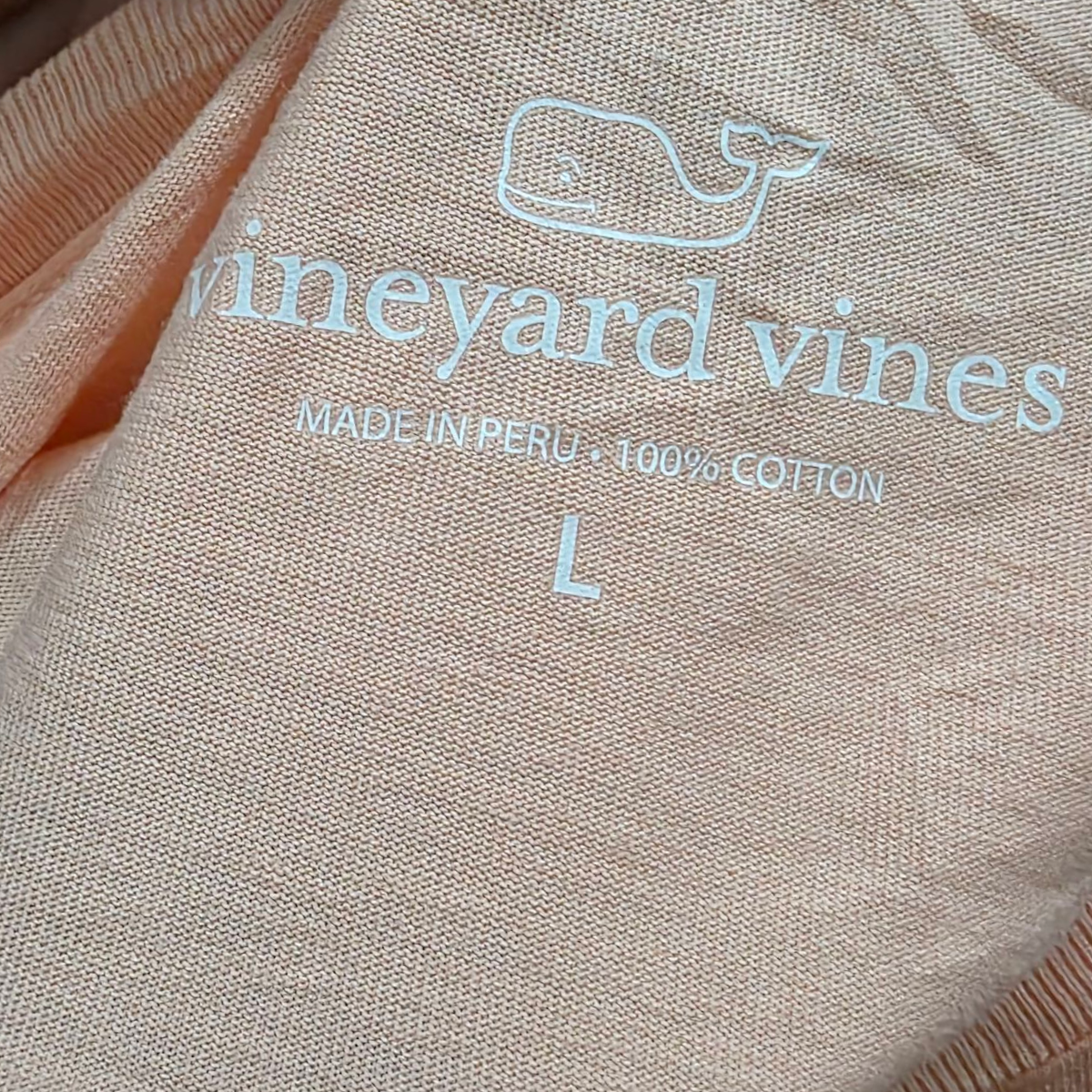 Playera Manga Larga Vineyard Vines Grande L Naranja Coral