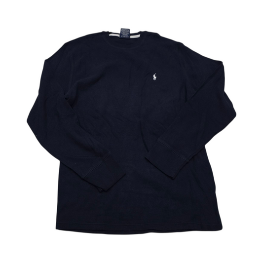Playera Manga Larga Ralph Lauren Azul Pony Blanco Sleepwear