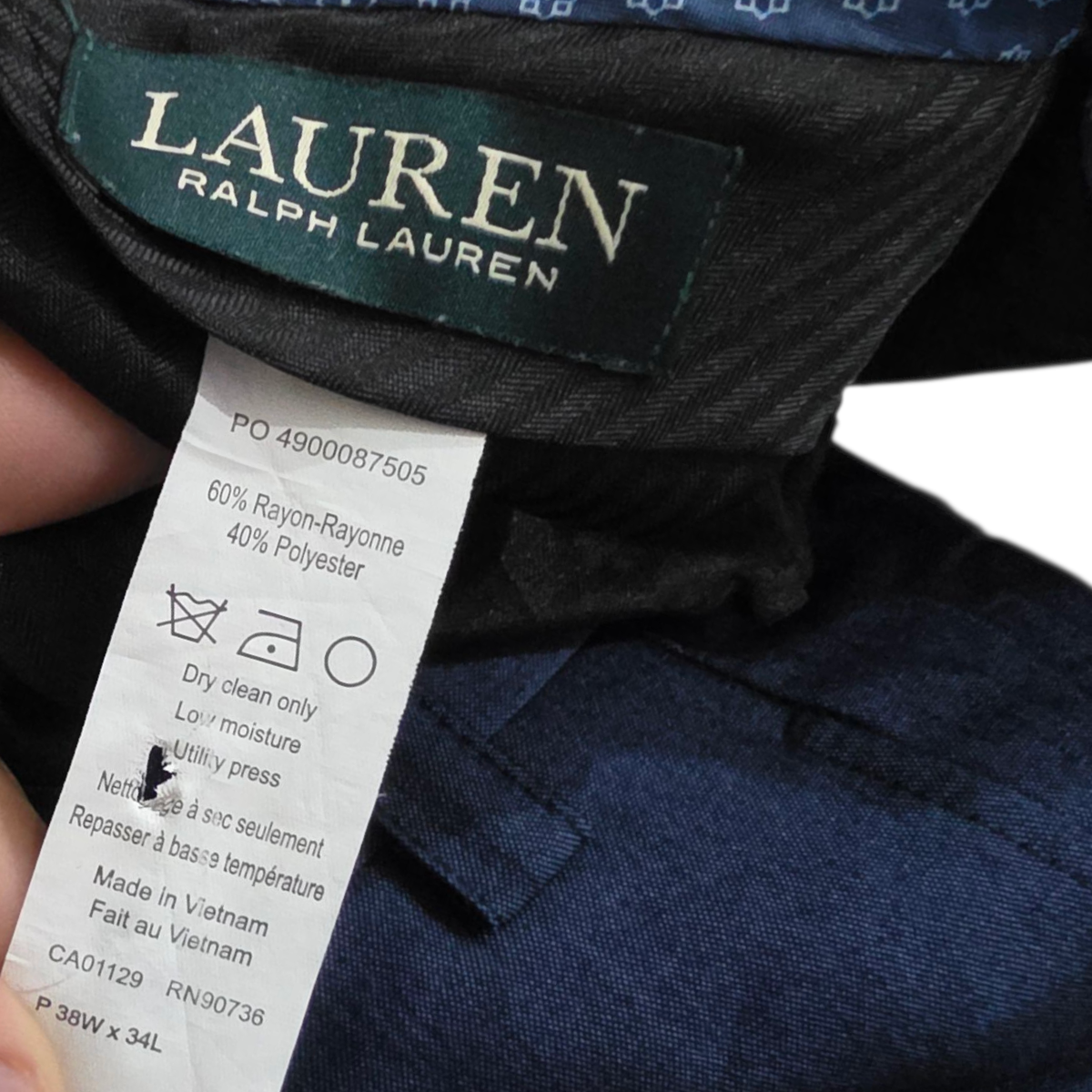 Pantalon De Vestir Ralph Lauren 38x34 Azul