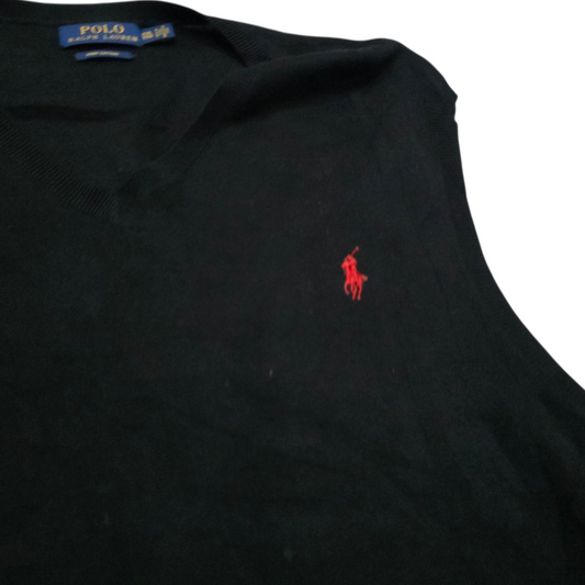 Chaleco Ralph Lauren Xxl Negro Pony Rojo