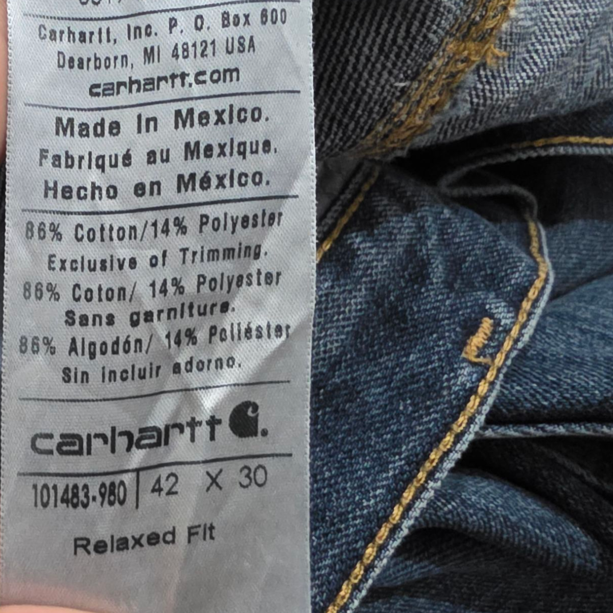 Pantalon Relaxed Fit Carhartt 32x30 Azul