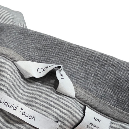 Playera Polo Calvin Klein Mediana M Gris Lineas
