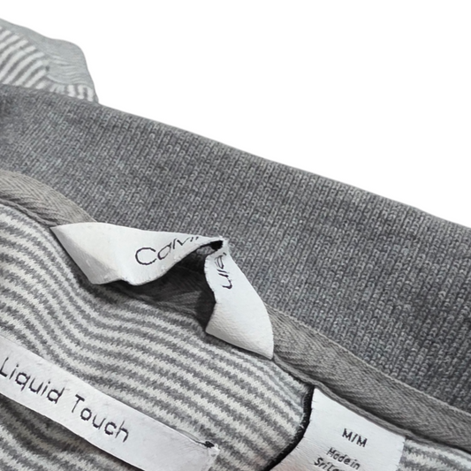 Playera Polo Calvin Klein Mediana M Gris Lineas