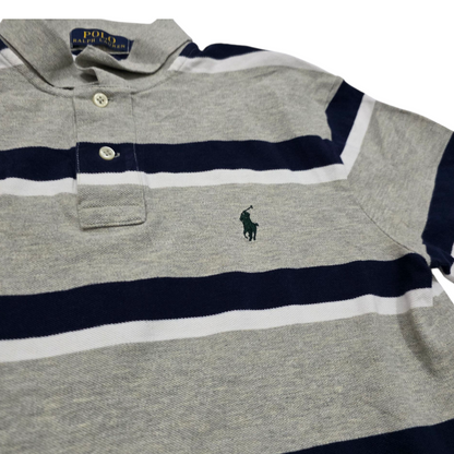 Playera Polo Ralph Lauren Mediana M Lineas Azul Gris