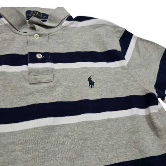 Playera Polo Ralph Lauren Mediana M Lineas Azul Gris