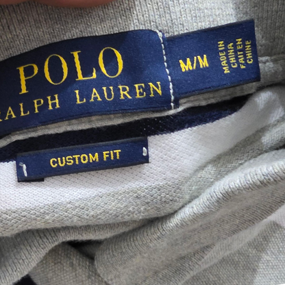 Playera Polo Ralph Lauren Mediana M Lineas Azul Gris