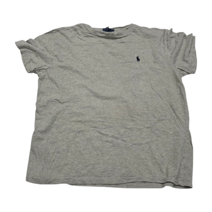 Playera Ralph Lauren Mediana M Gris Pony Azul Vintage