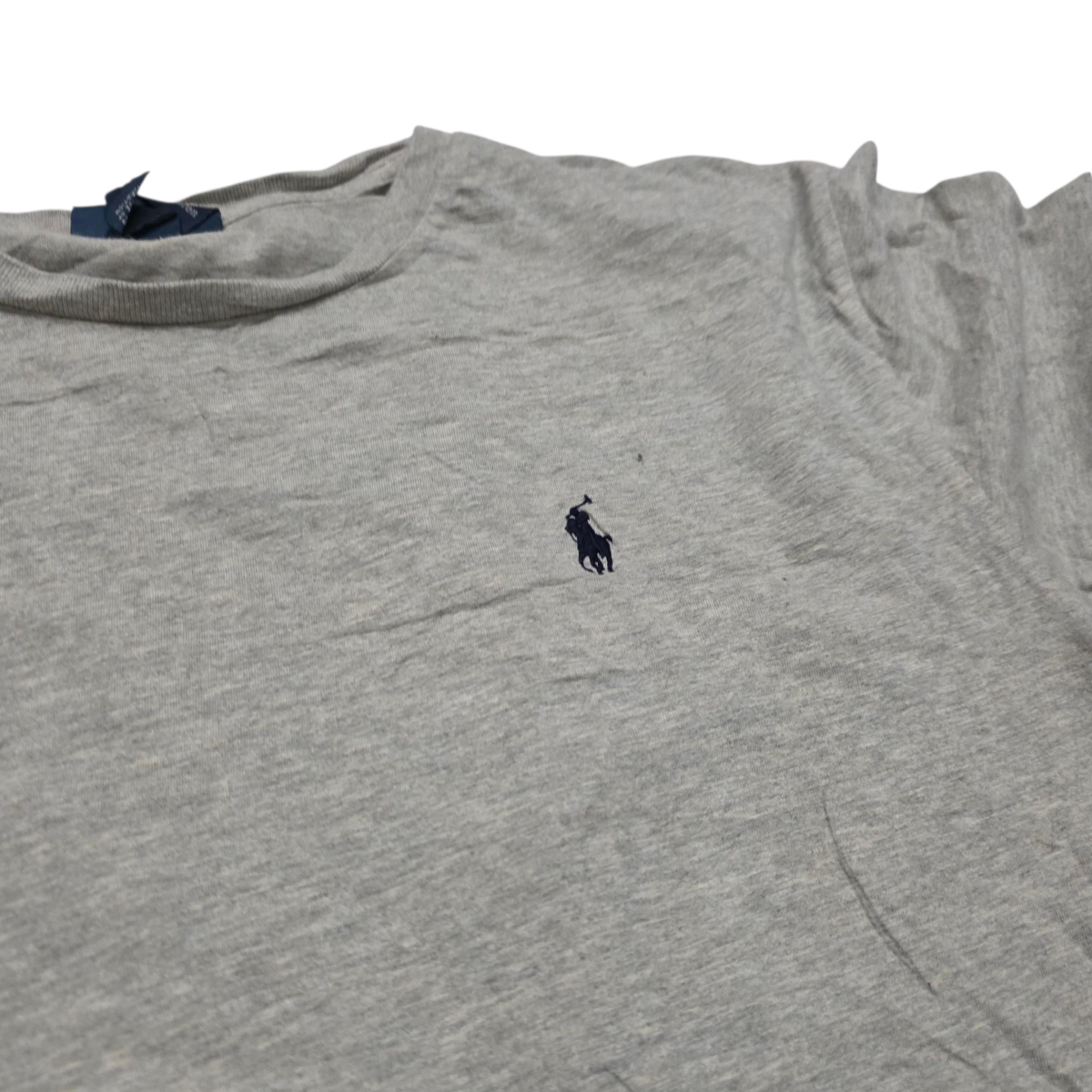 Playera Ralph Lauren Mediana M Gris Pony Azul Vintage