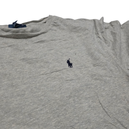 Playera Ralph Lauren Mediana M Gris Pony Azul Vintage