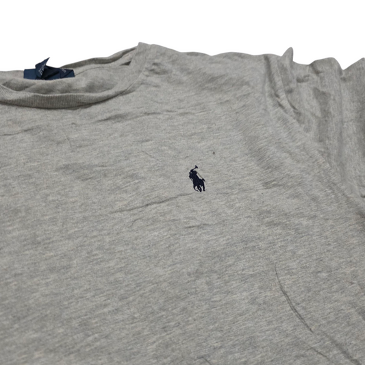 Playera Ralph Lauren Mediana M Gris Pony Azul Vintage