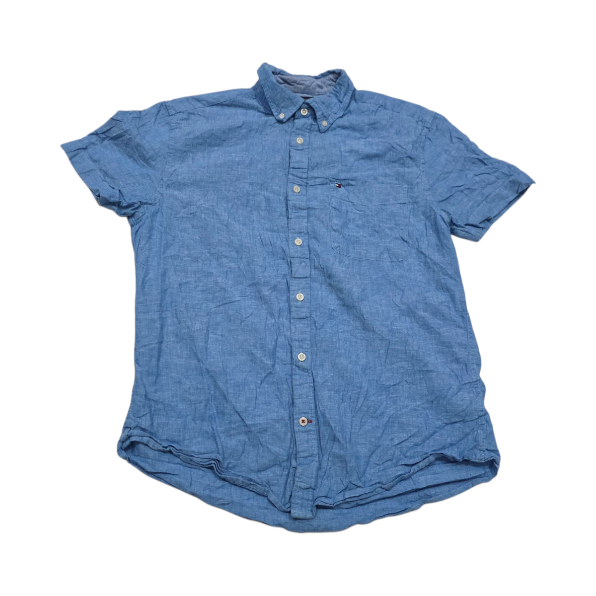 Camisa Manga Corta Tommy Hilfiger Grande L Azul
